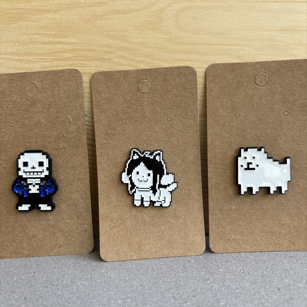 Set 3 Undertale Temmie Video Game Dog Enamel Pin Badge